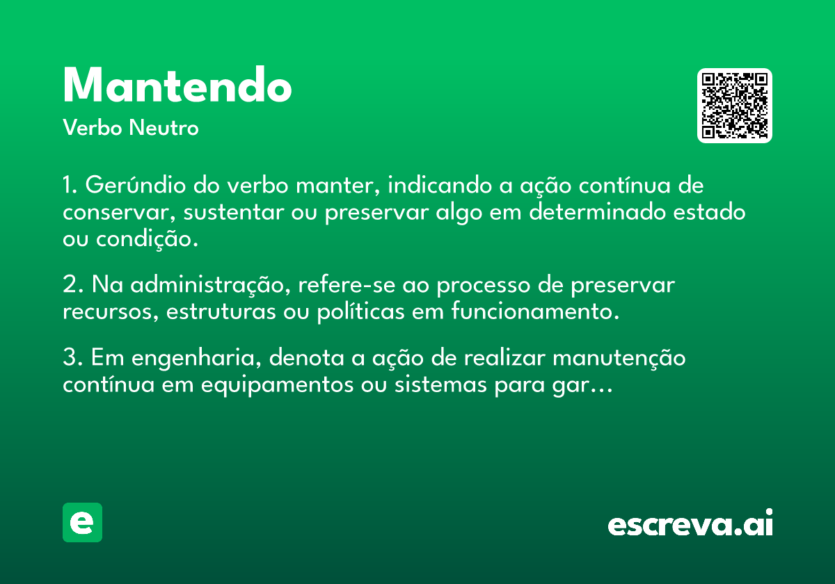 mantendo