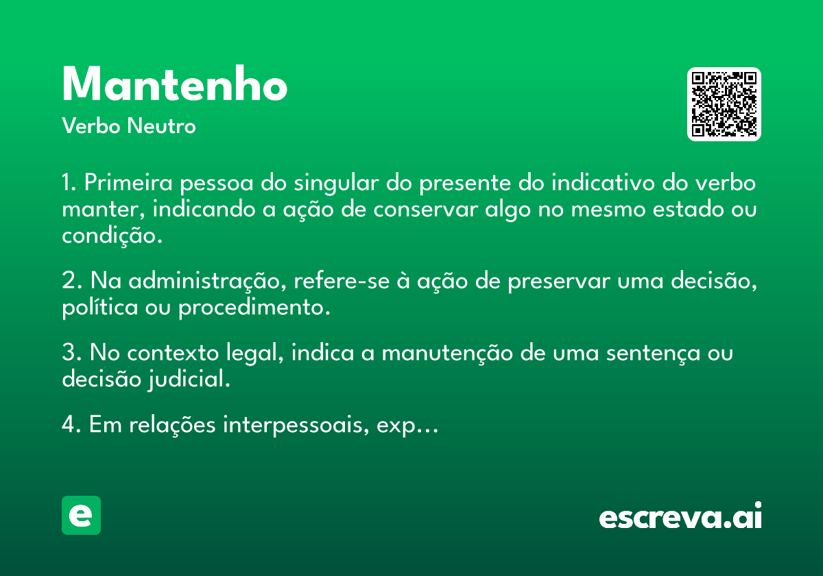mantenho