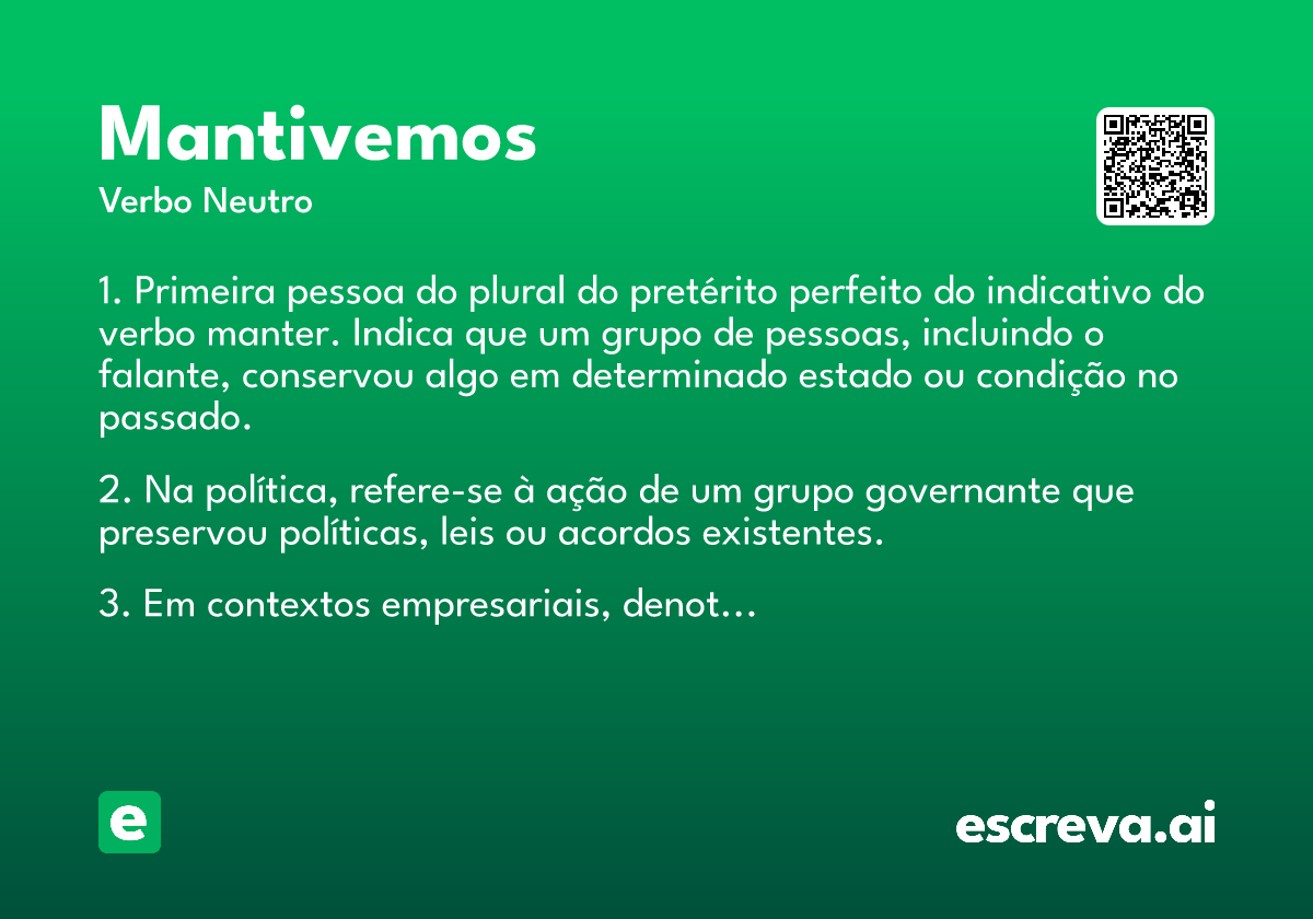 mantivemos