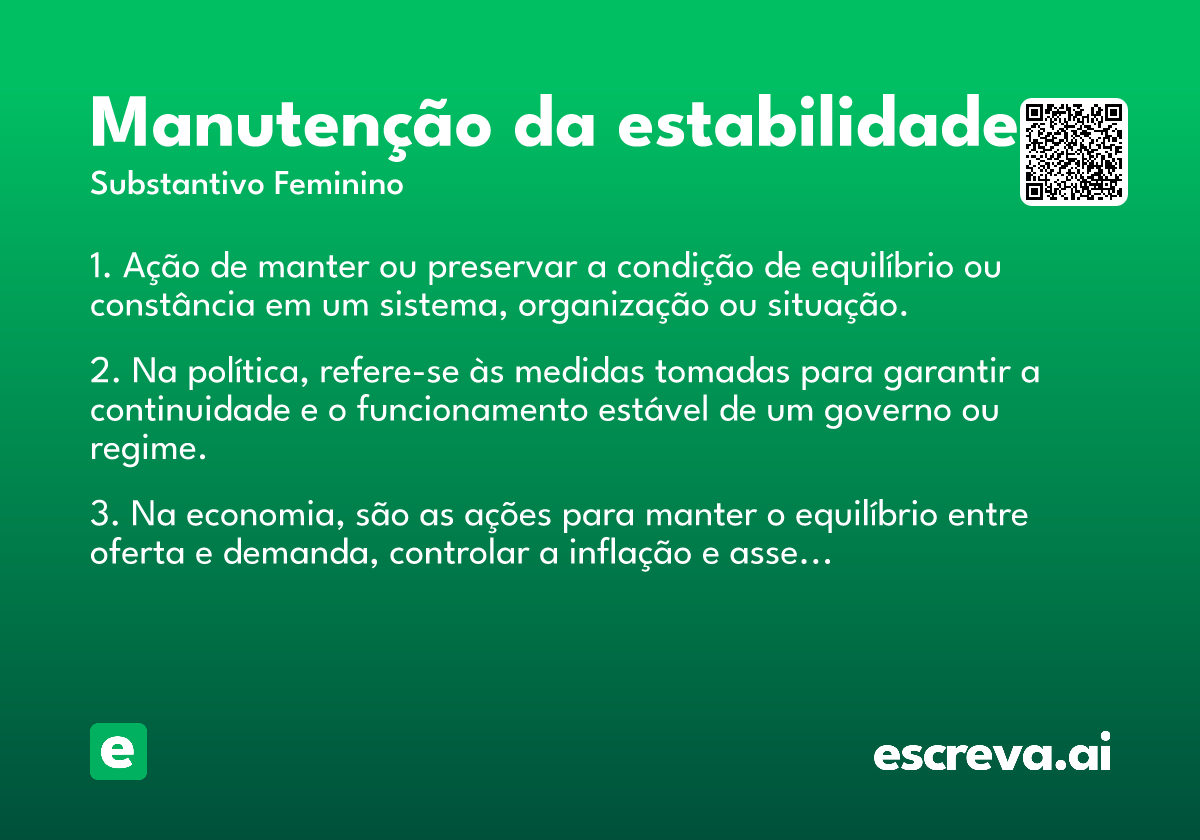 manutenção da estabilidade