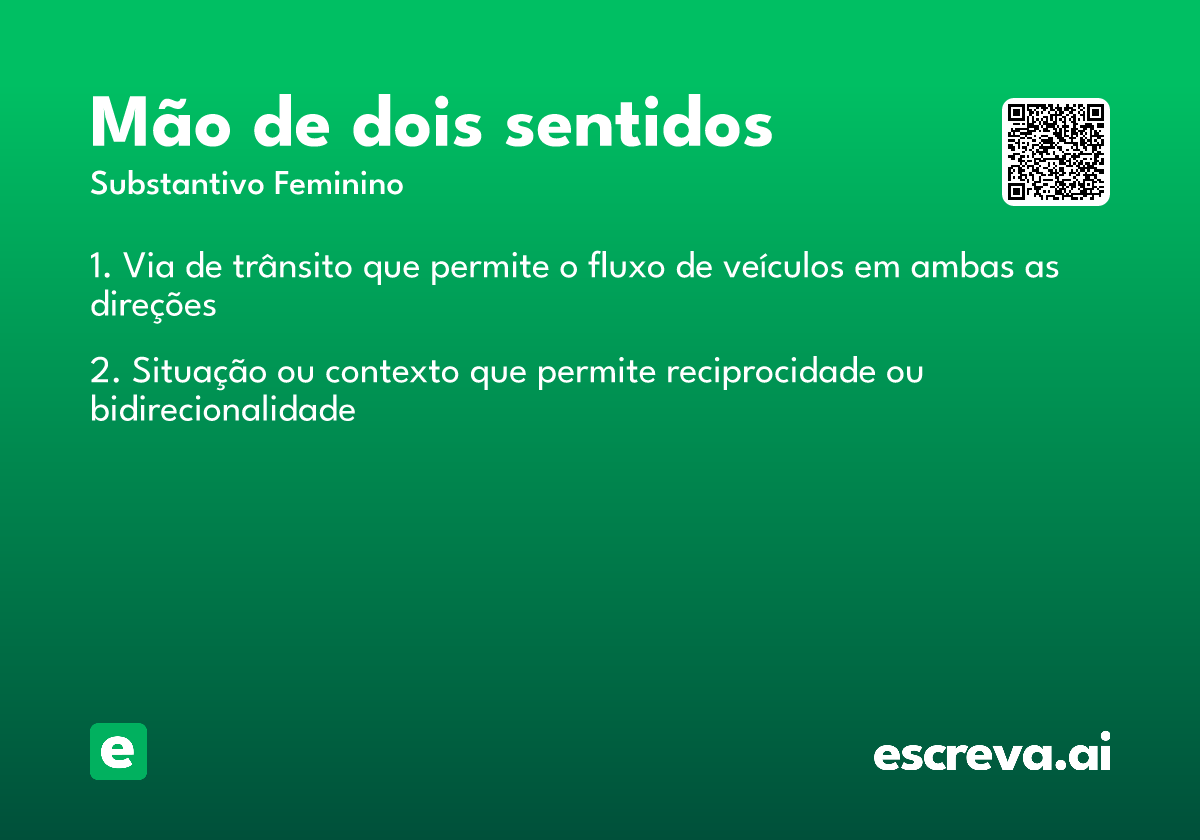 mão de dois sentidos