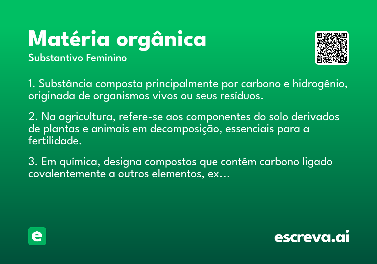 matéria orgânica