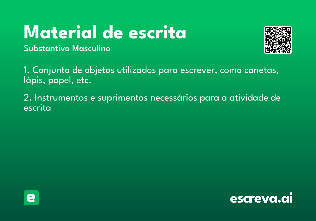 material de escrita