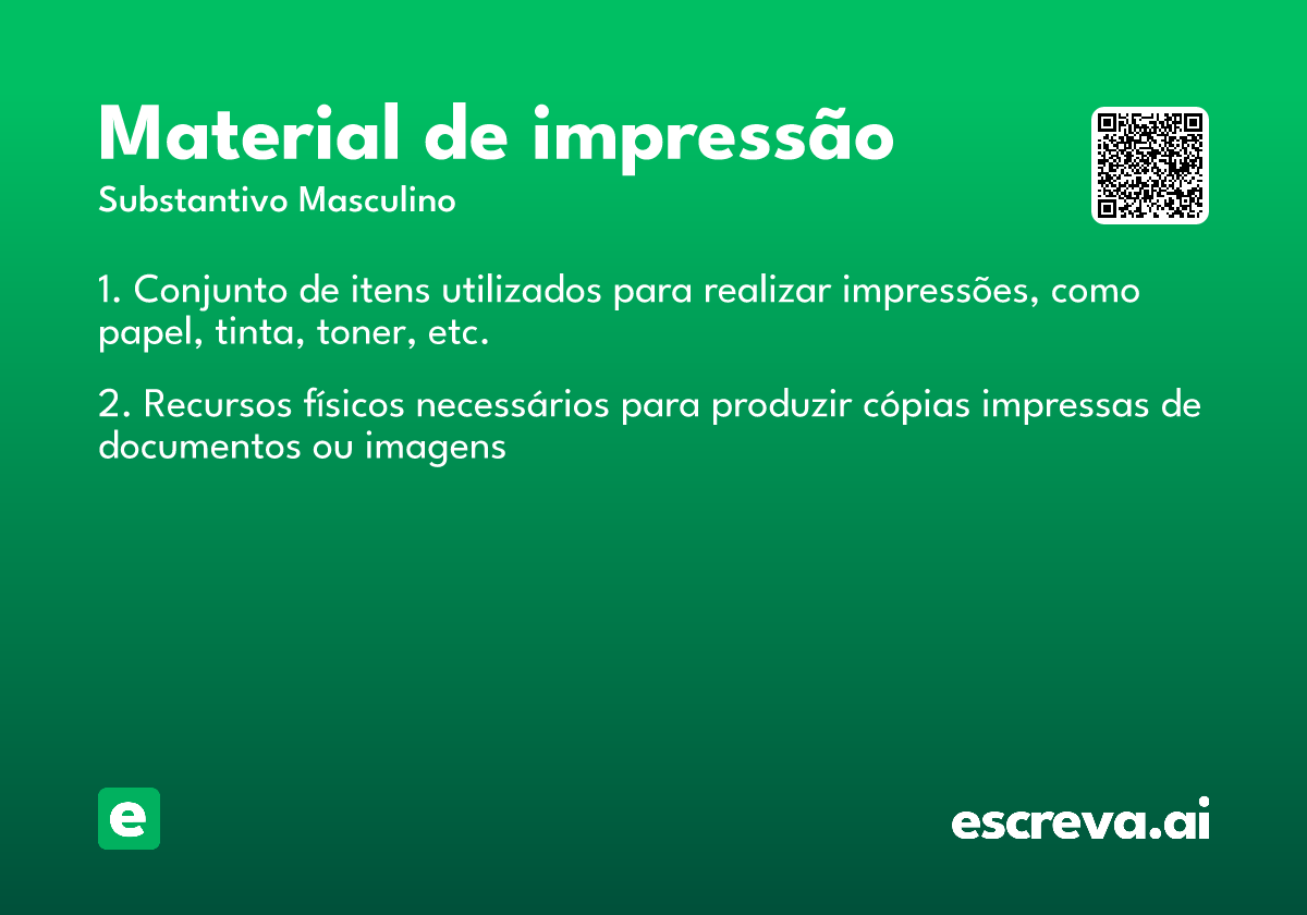 material de impressão