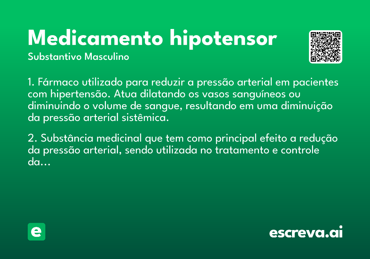medicamento hipotensor