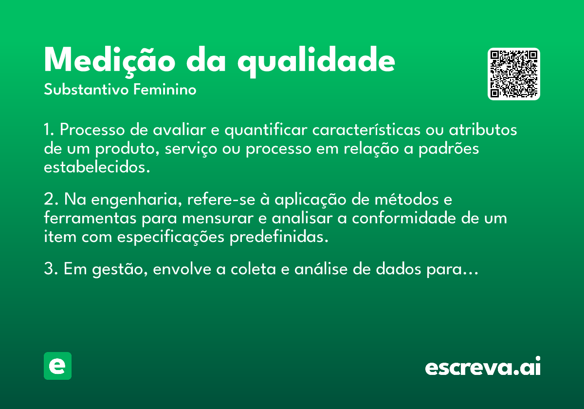 medição da qualidade
