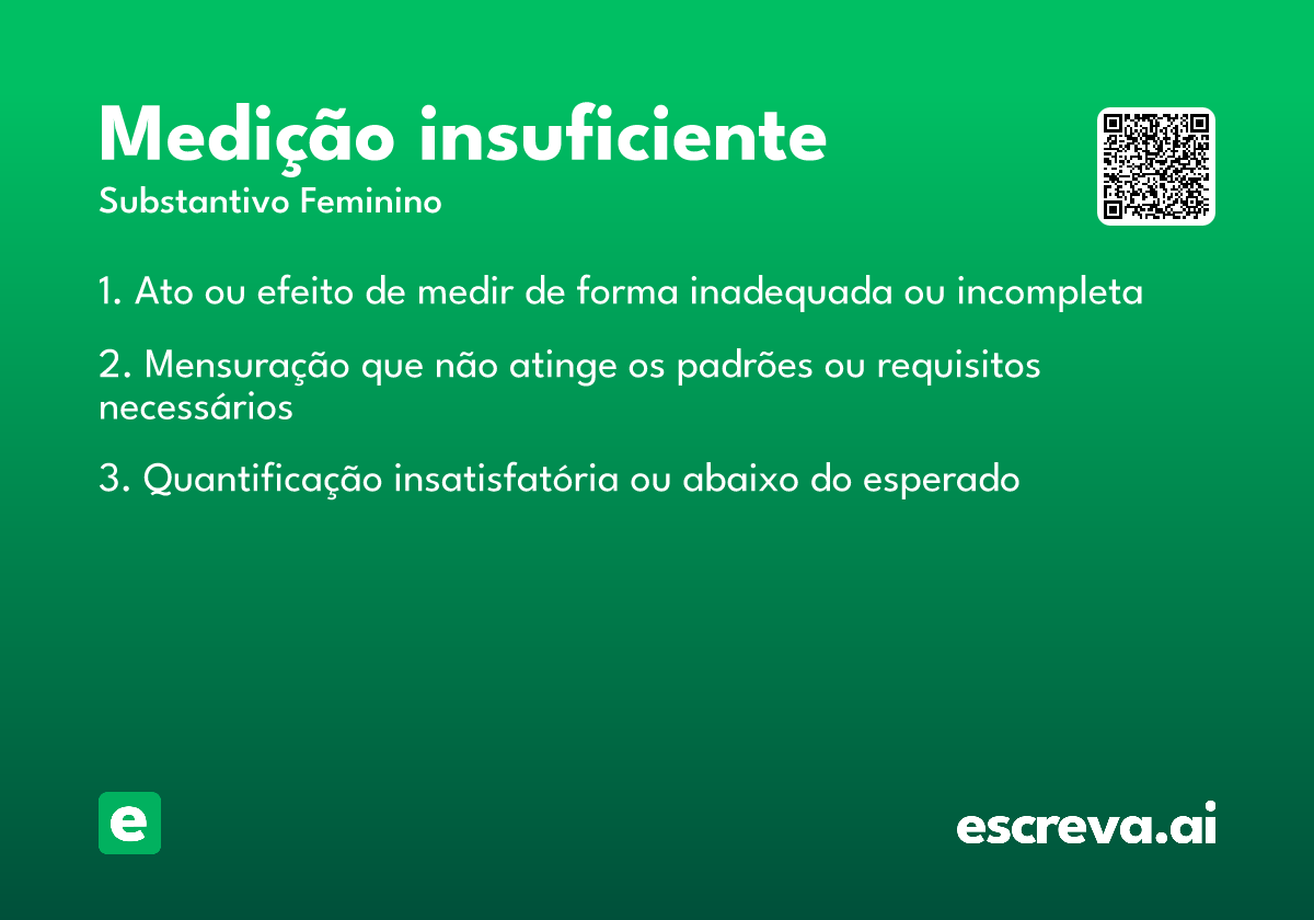 medição insuficiente