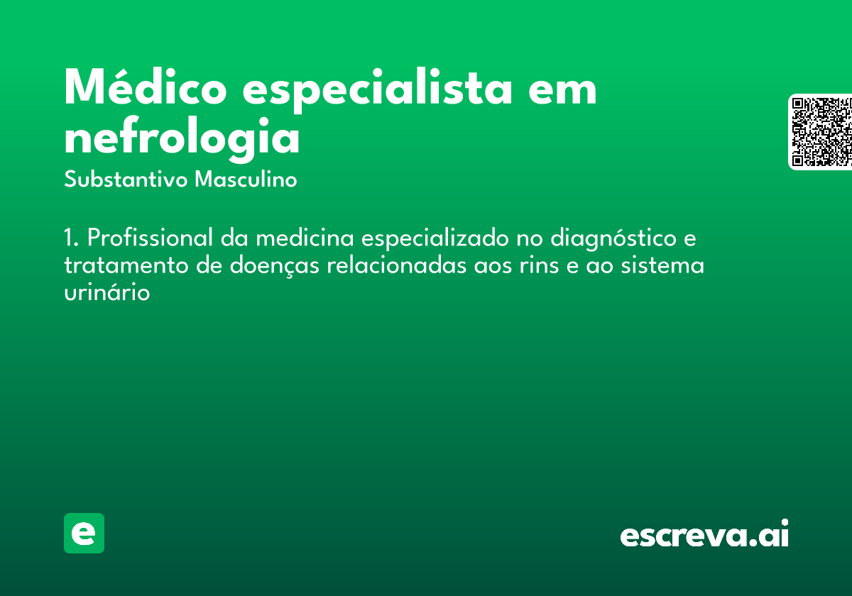 médico especialista em nefrologia