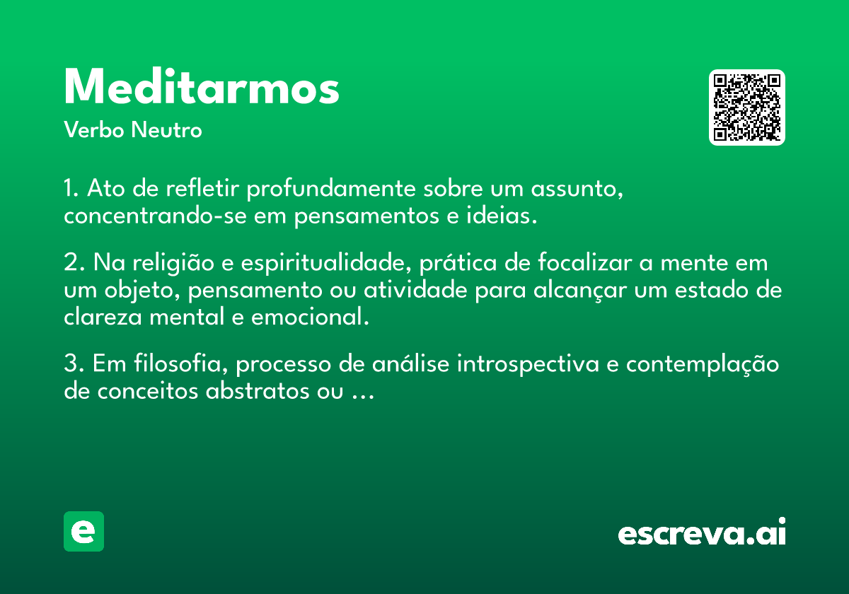 meditarmos
