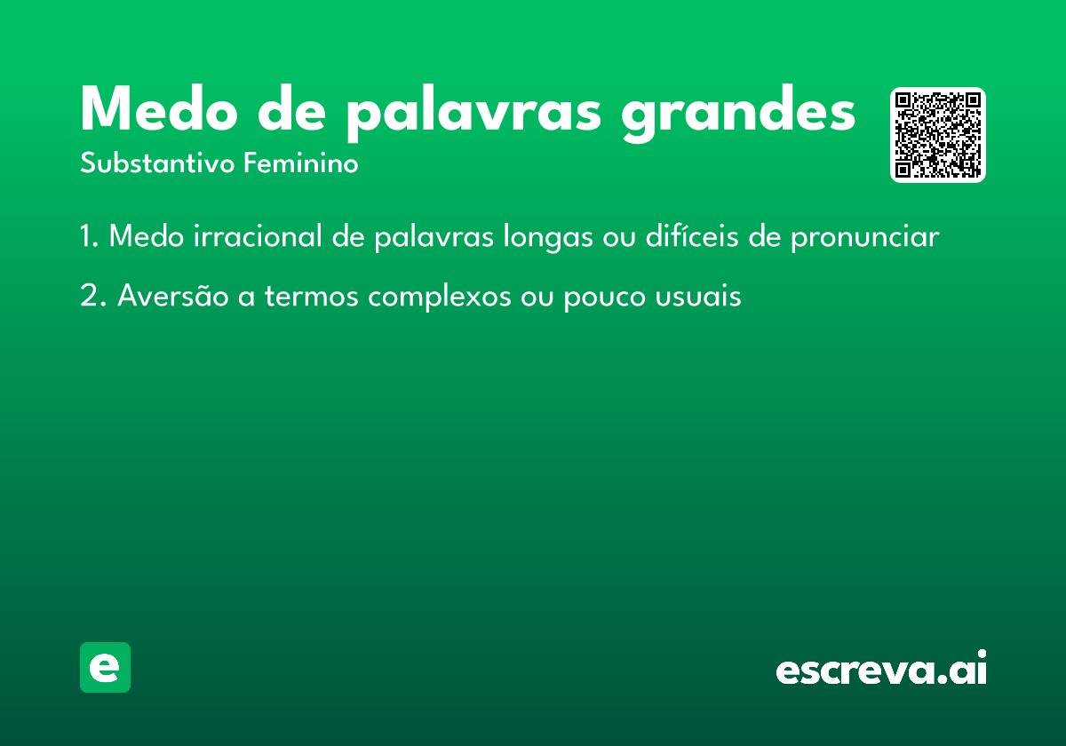 medo de palavras grandes