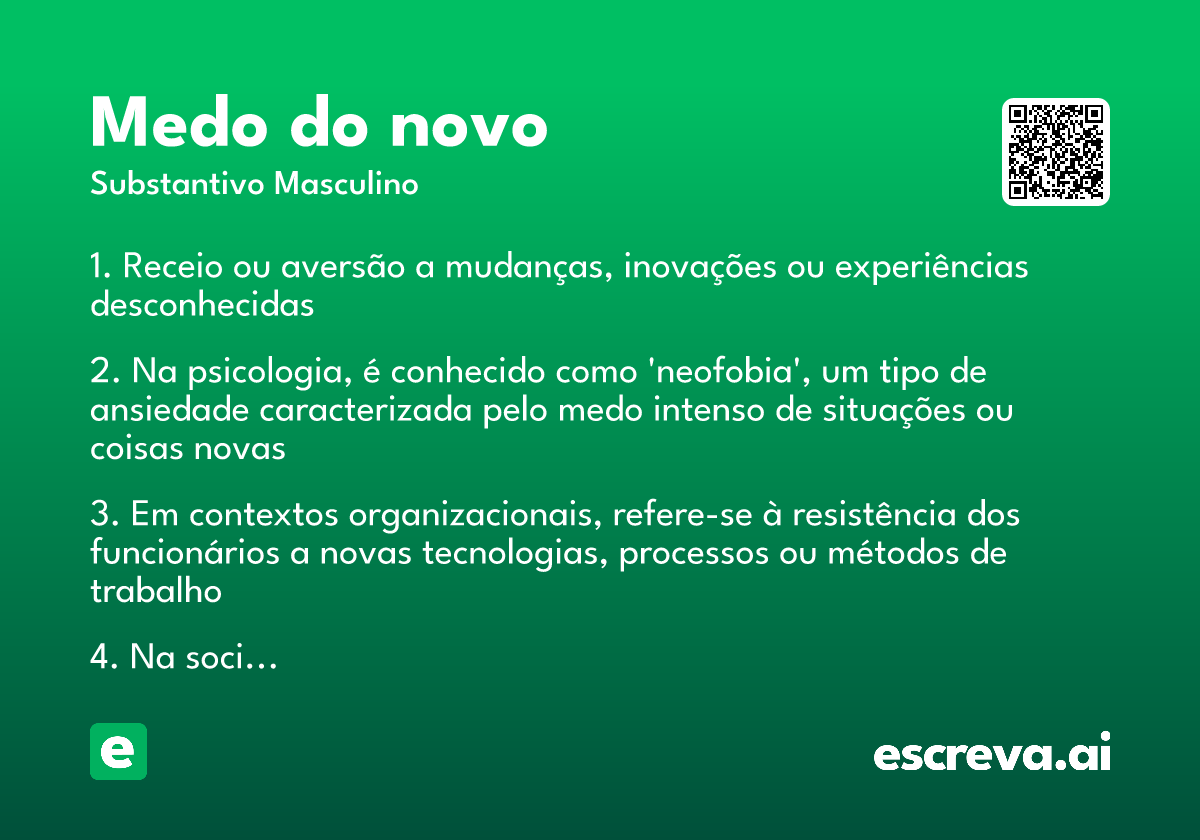 medo do novo