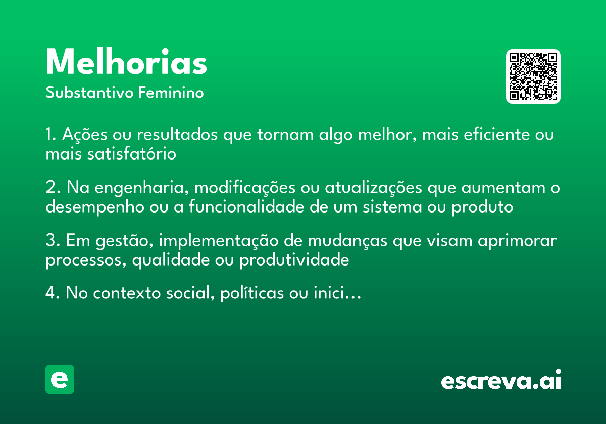 melhorias