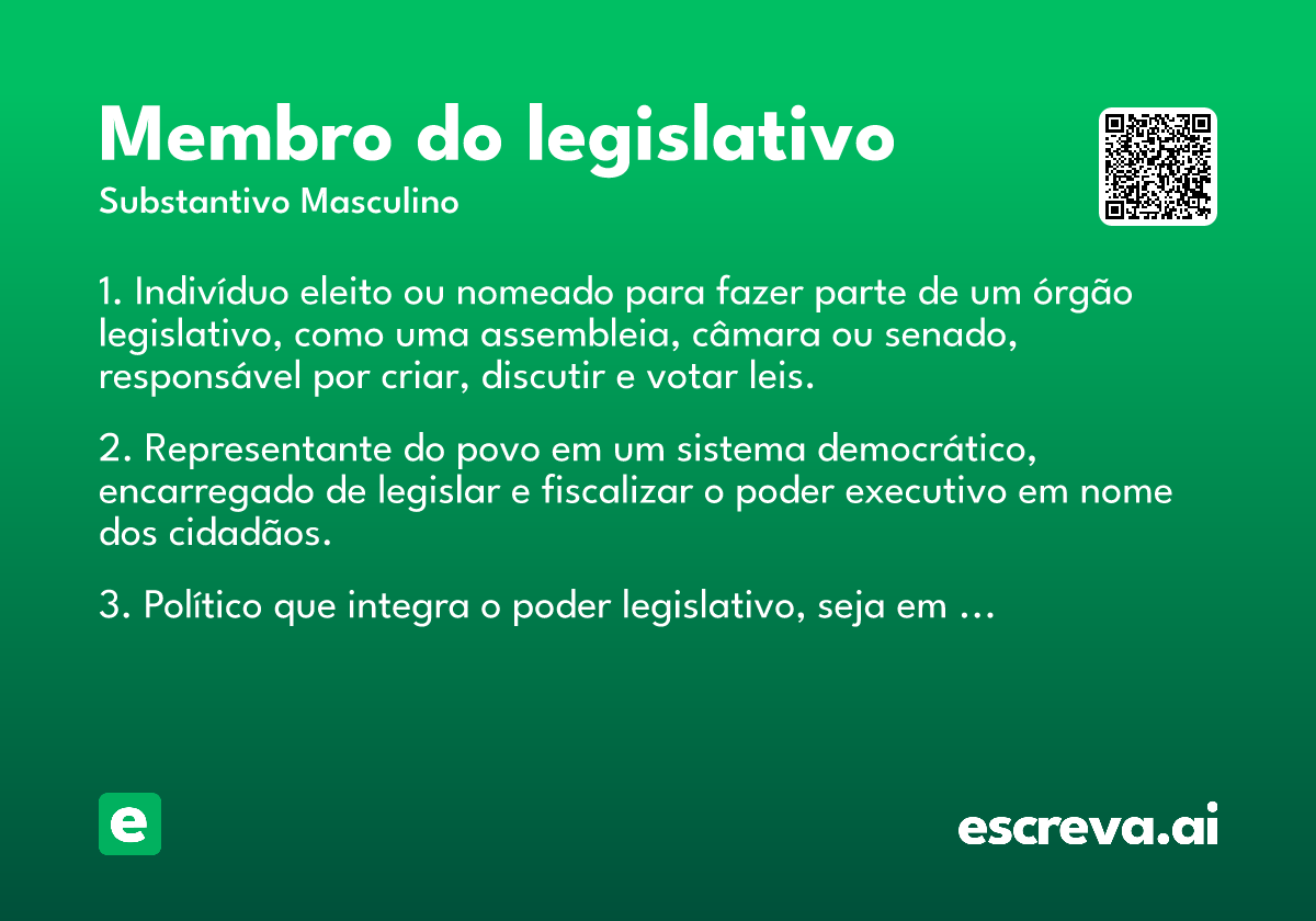 membro do legislativo