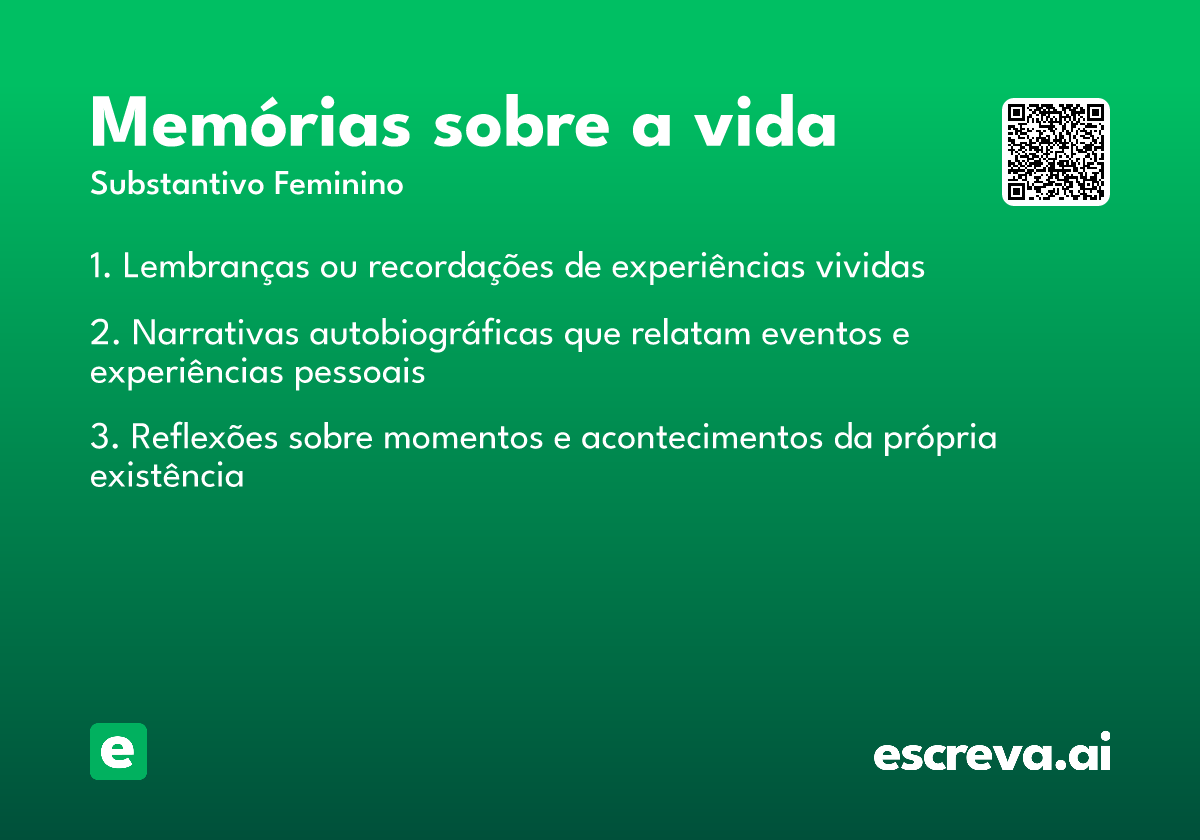 memórias sobre a vida