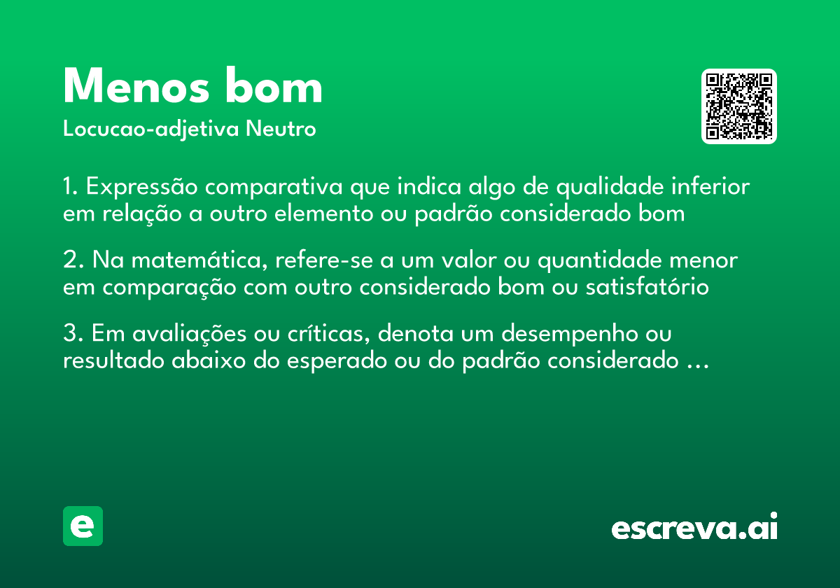 menos bom