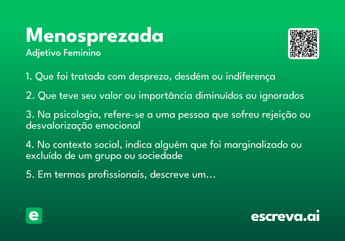 menosprezada