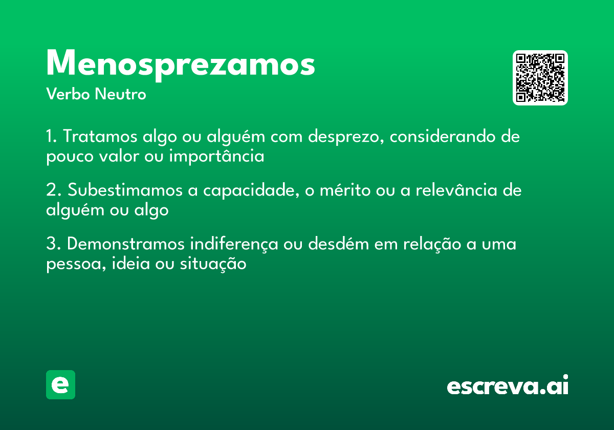 menosprezamos