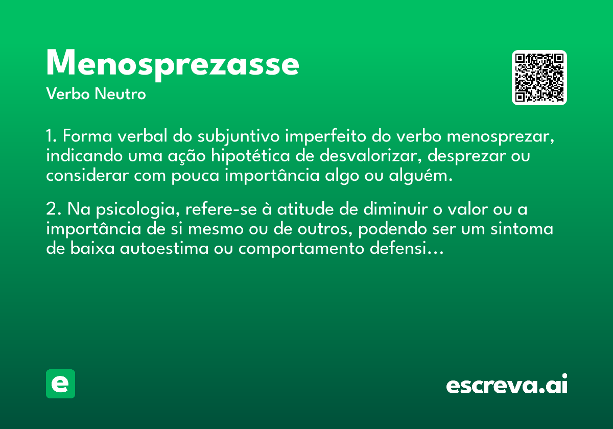 menosprezasse