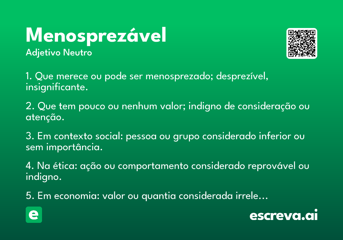 menosprezável
