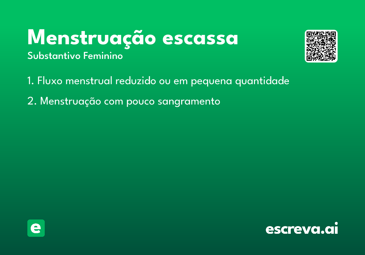 menstruação escassa