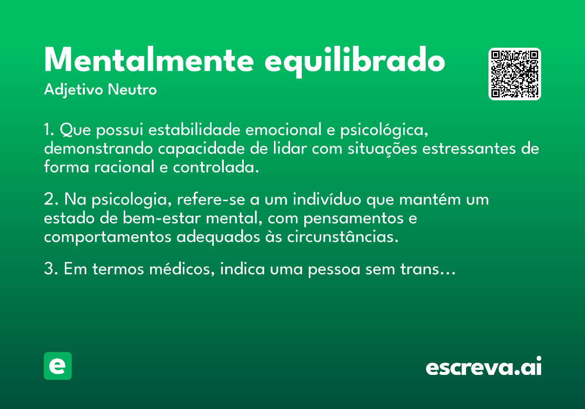 mentalmente equilibrado