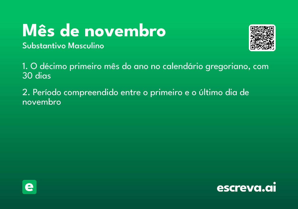 mês de novembro
