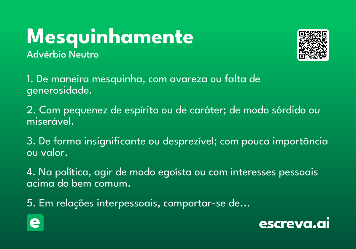 mesquinhamente