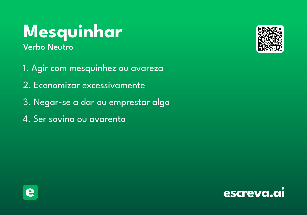 mesquinhar
