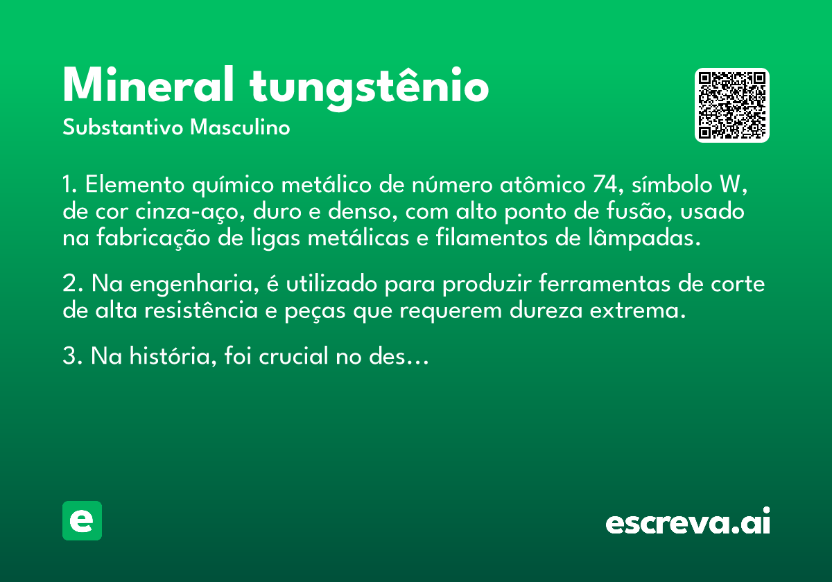 mineral tungstênio