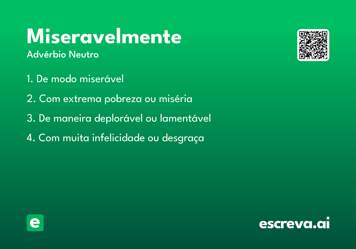 miseravelmente