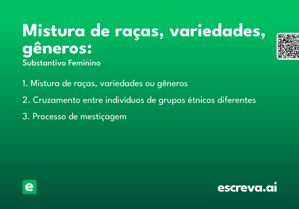 Mistura de raças, variedades, gêneros: