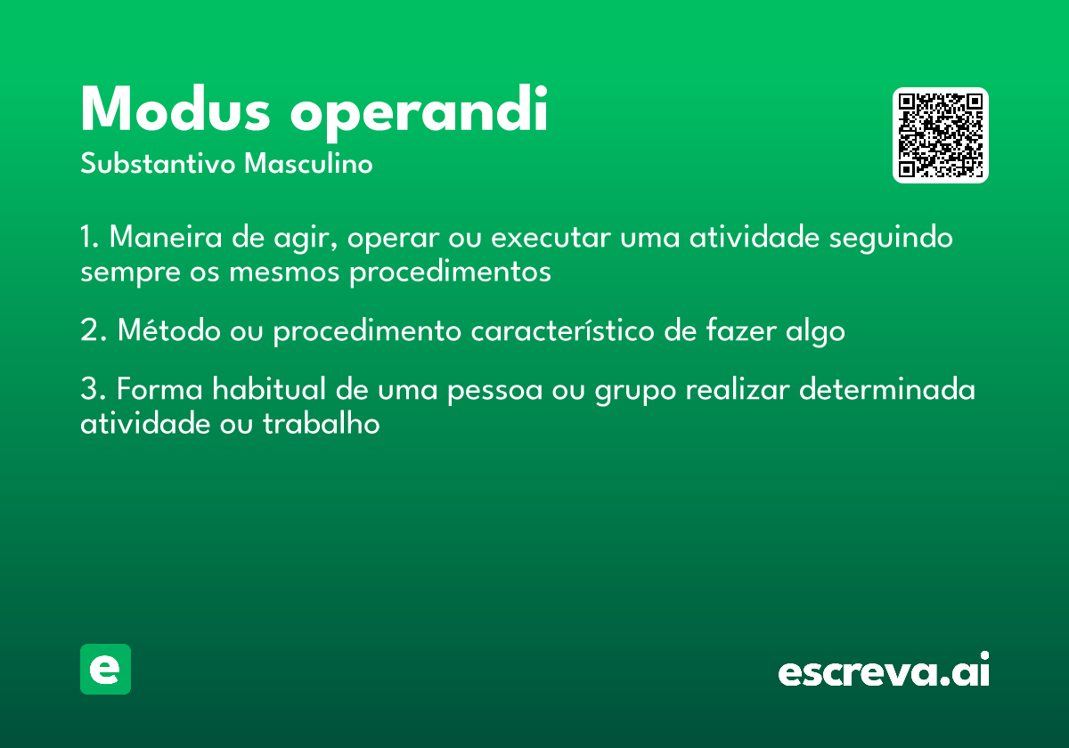 modus operandi