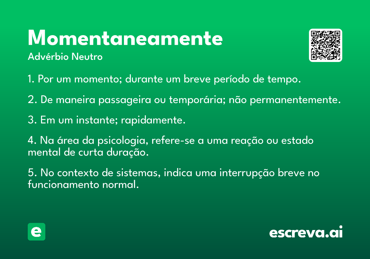 momentaneamente