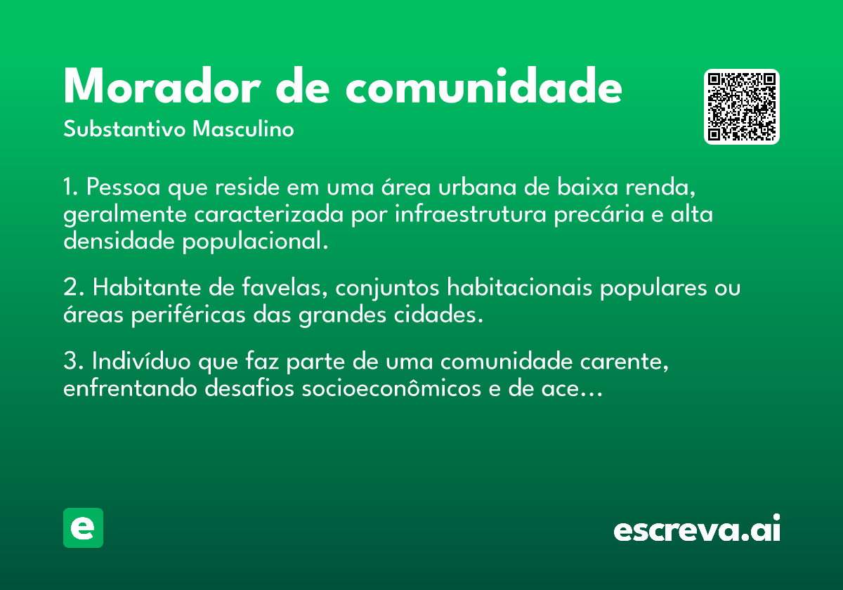 morador de comunidade
