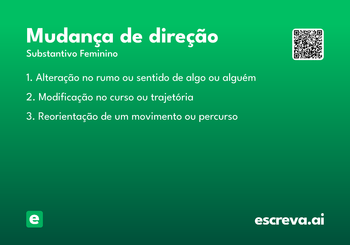 mudança de direção