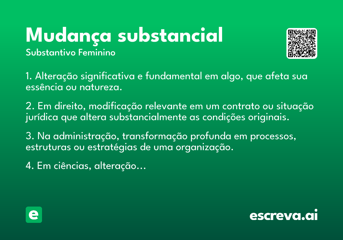 mudança substancial