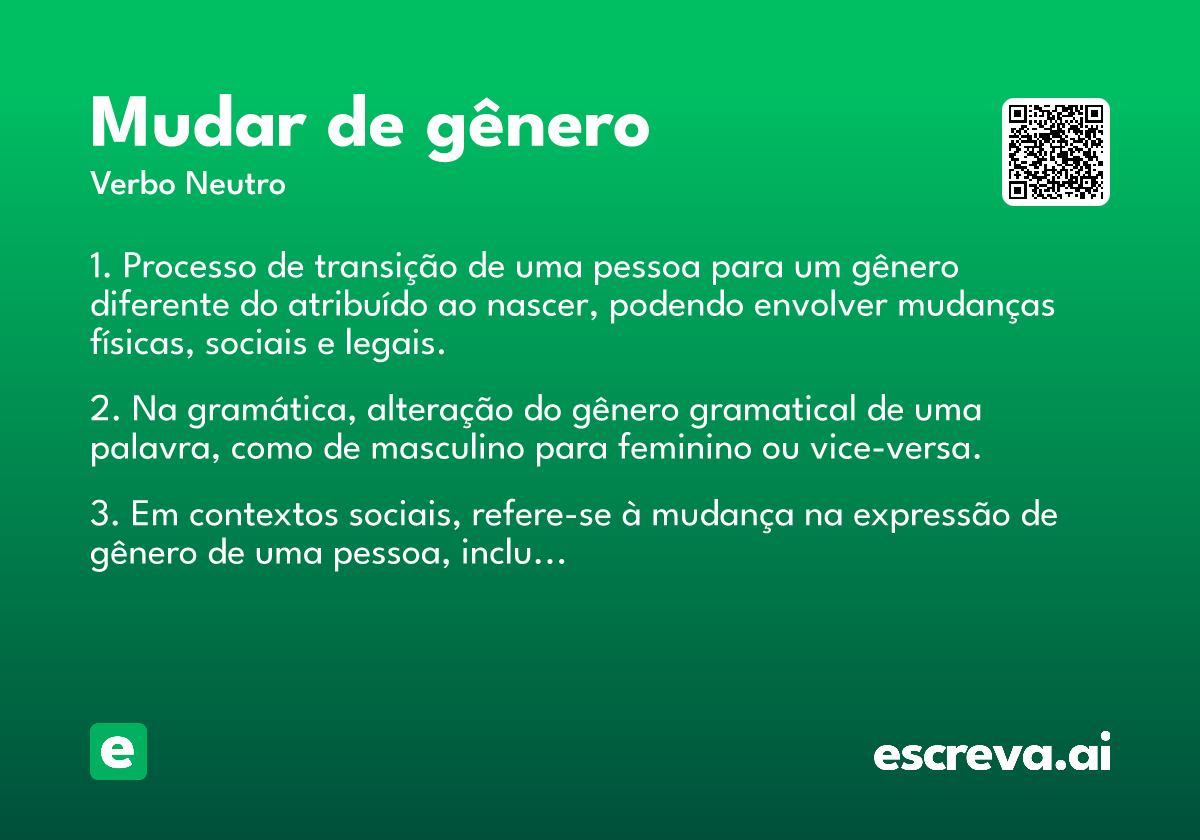 mudar de gênero