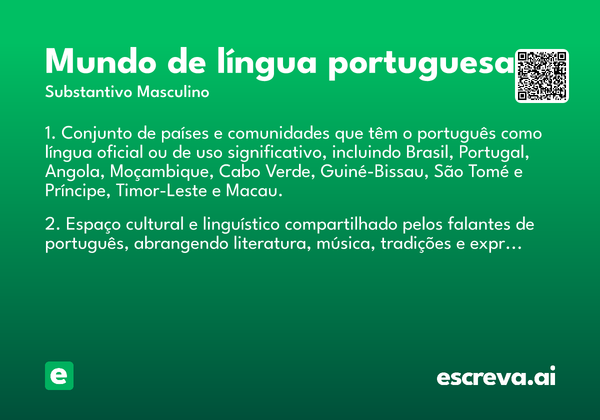 mundo de língua portuguesa