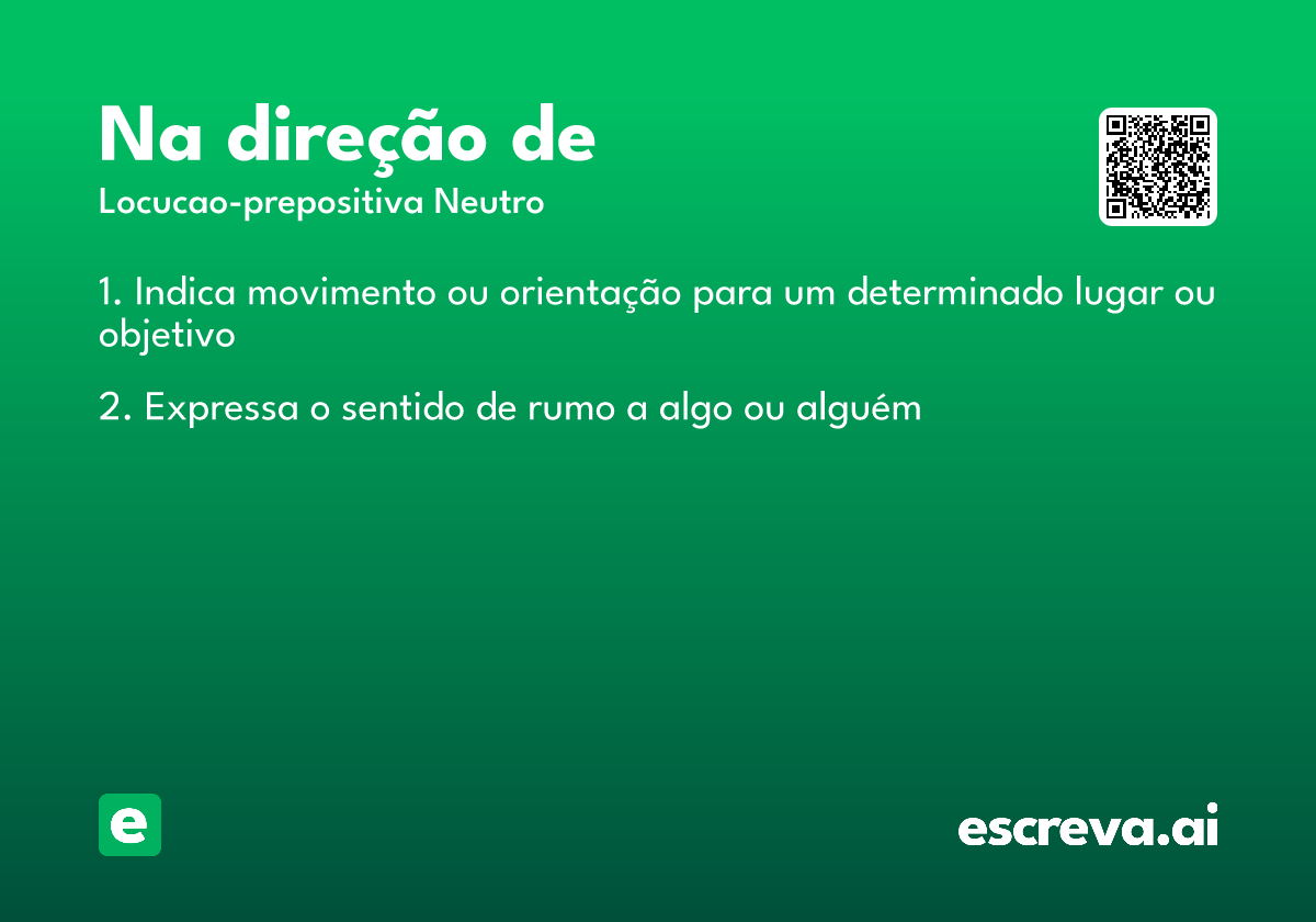 na direção de