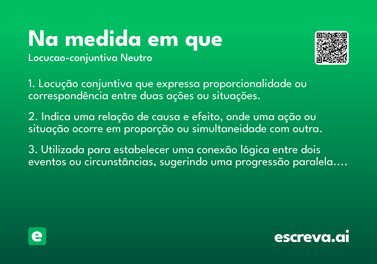 na medida em que
