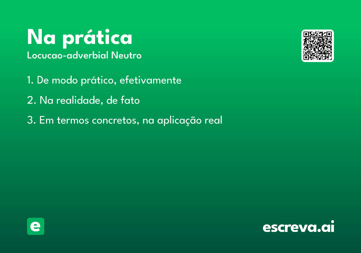 na prática