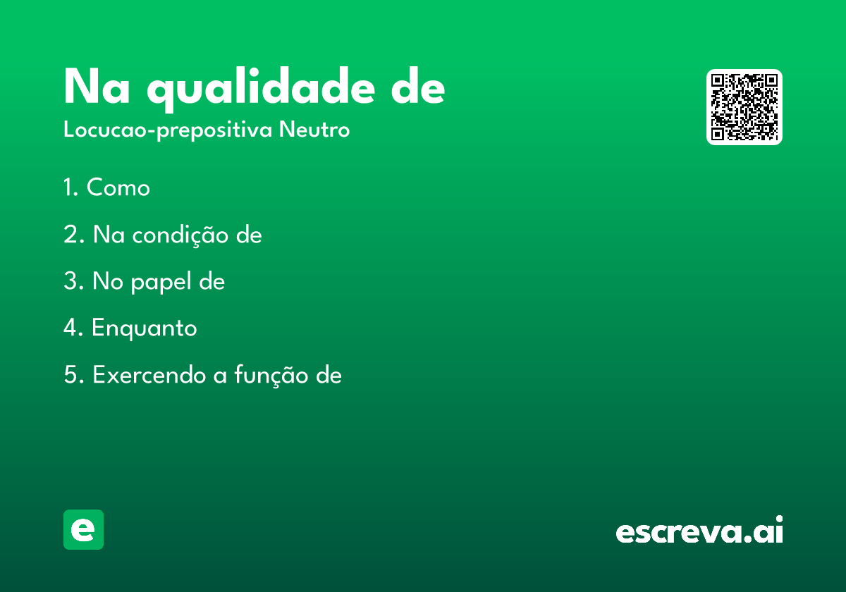 na qualidade de