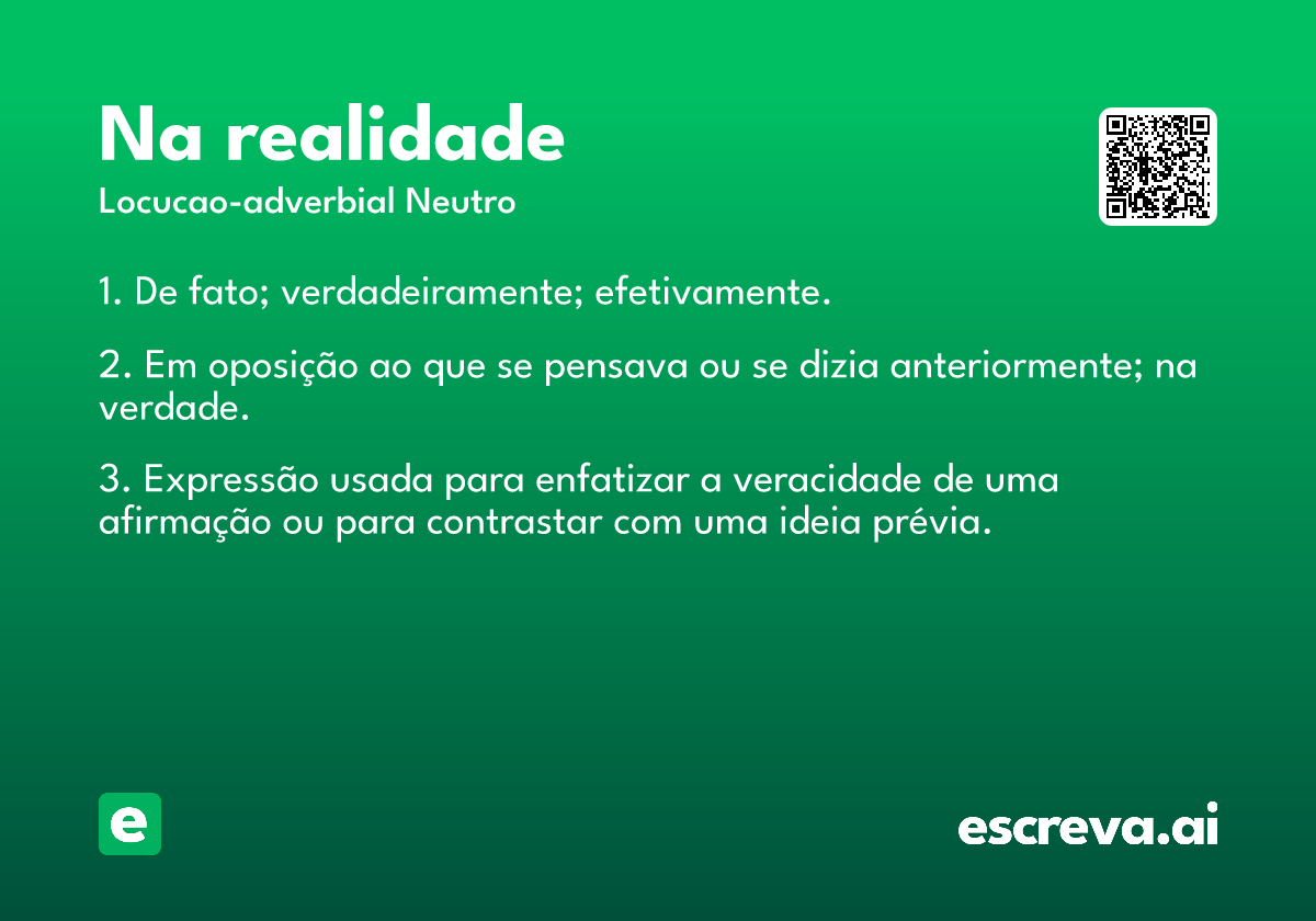 na realidade