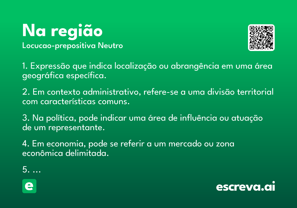 na região