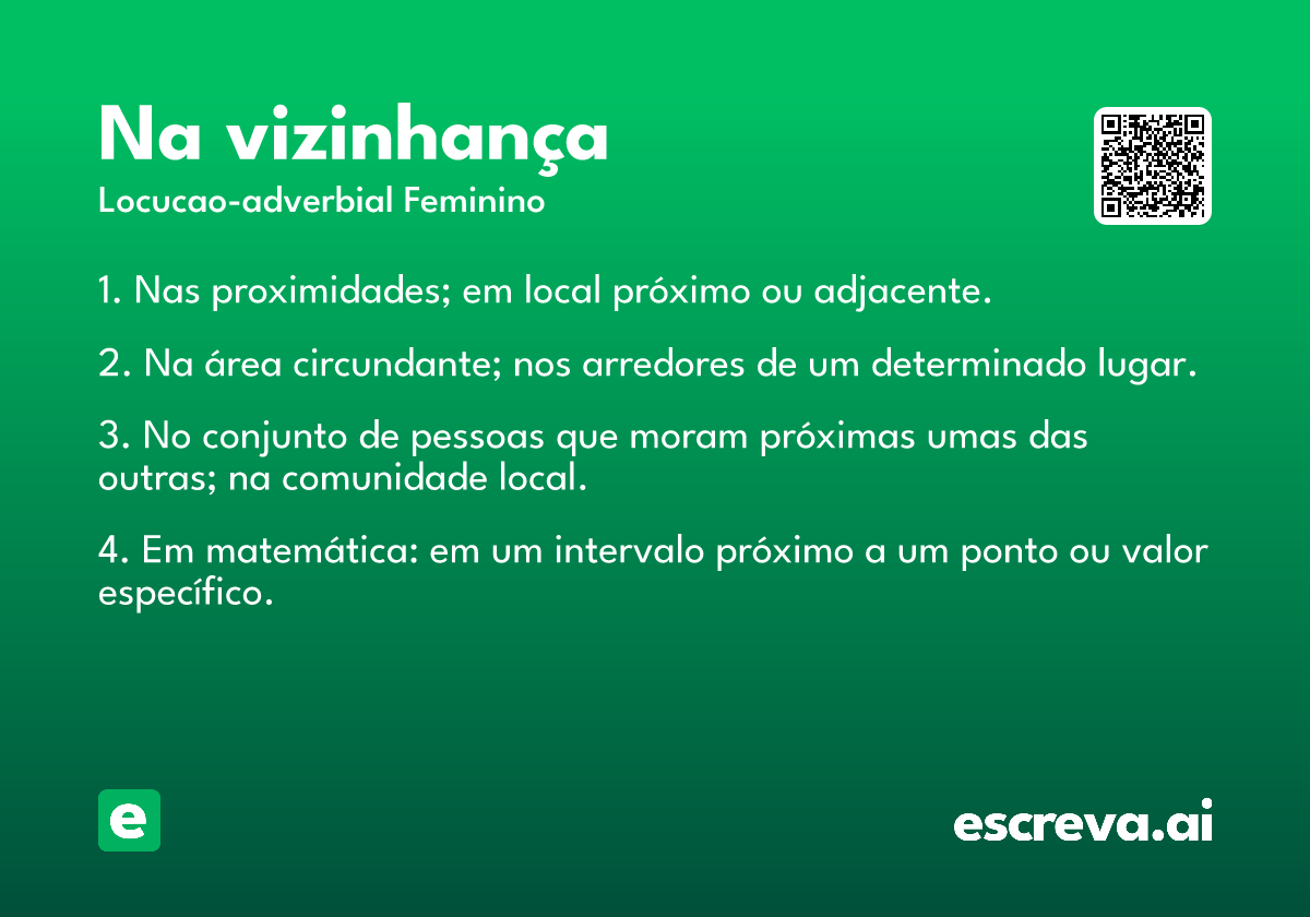 na vizinhança