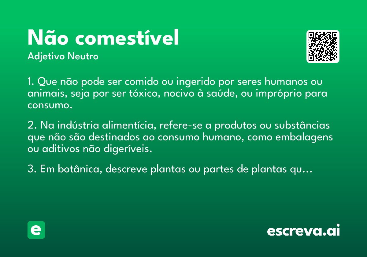 não comestível