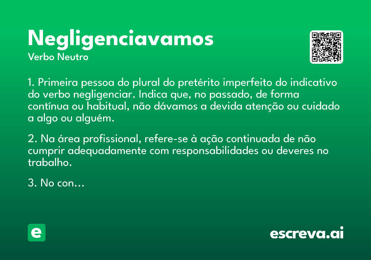 negligenciavamos