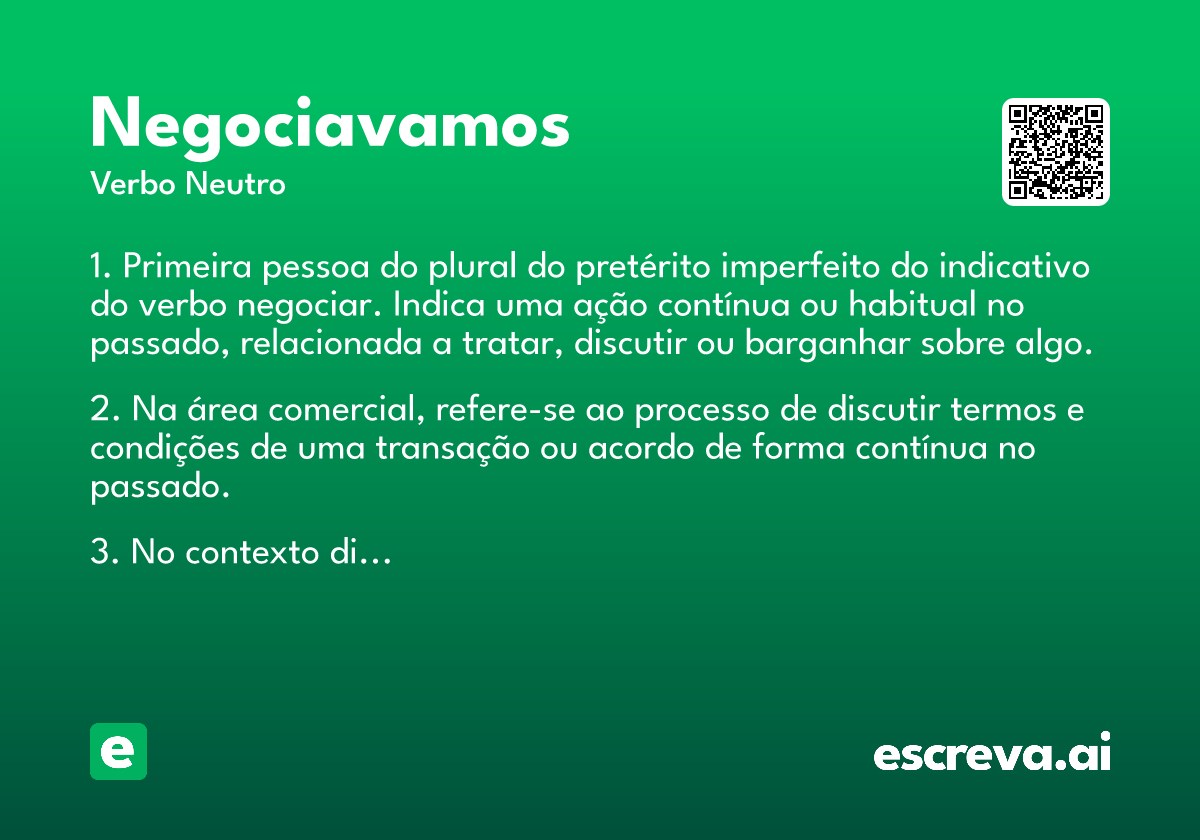 negociavamos