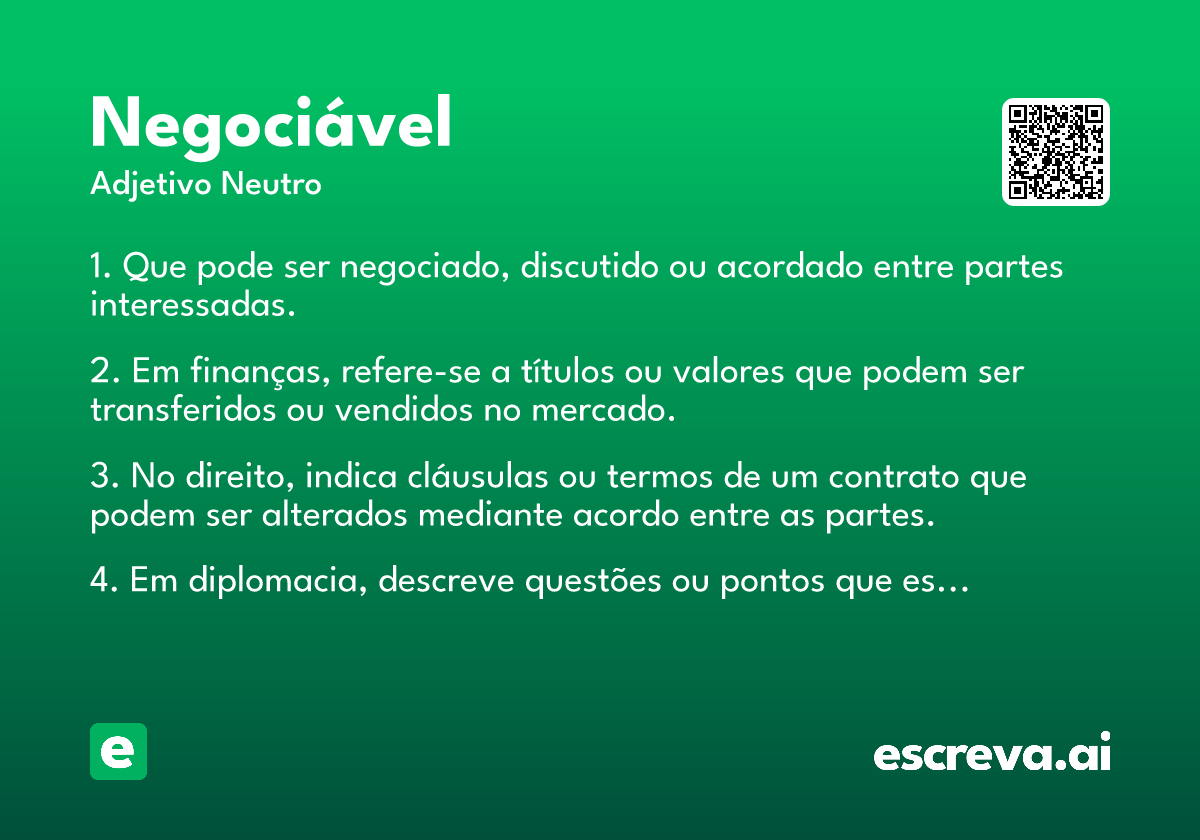 negociável