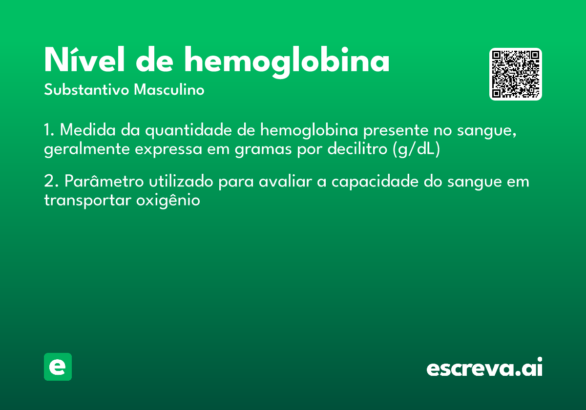 nível de hemoglobina